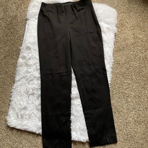 Donna‎ Degnan Trouser Pants Pull On Black Straight Leg Side Zip Women’s Size 6
